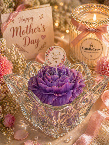 Luxury Peony Flower Jar Candle 🌸 | 3D Floral Crystal Bowl Candle with Stunning Fragrance by CandleCrew 💖