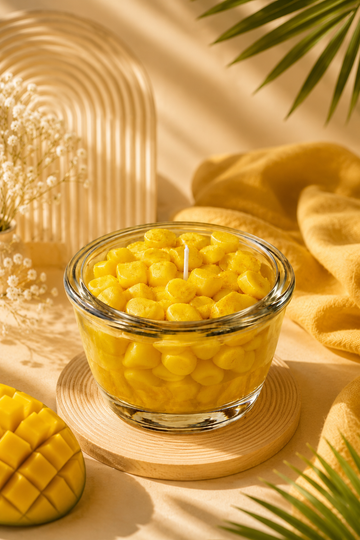 Mango Delight Glow Candle 🥭✨ | Luxury Handcrafted Dessert Candle by CandleCrew