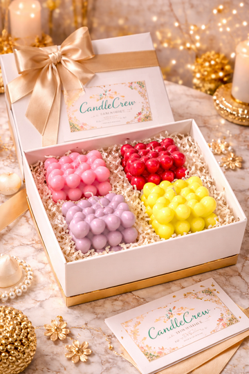 Luxury Heart Bubble Candle Gift Box – Handmade Scented Heart Candles | Premium Romantic Candle Set by CandleCrew | Aesthetic Gift for Birthdays, Weddings & Special Occasions