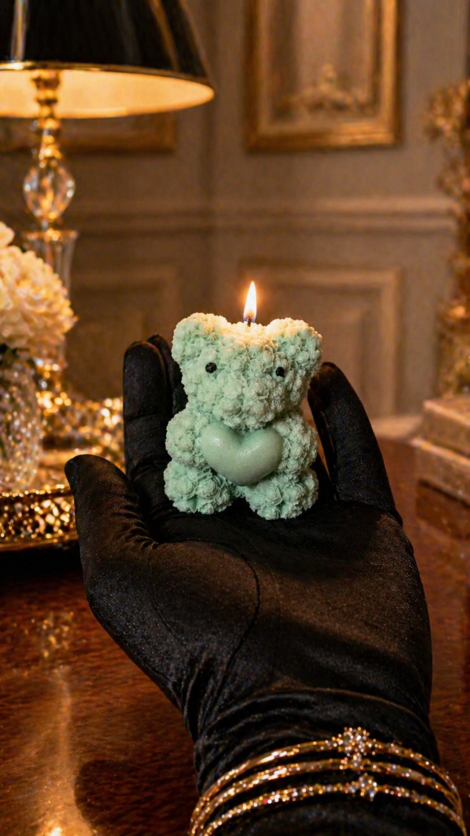 3D Textured Teddy Bear Candle 🧸💙 | Premium Handmade Scented Candle | Aesthetic Luxury Decor by CandleCrew