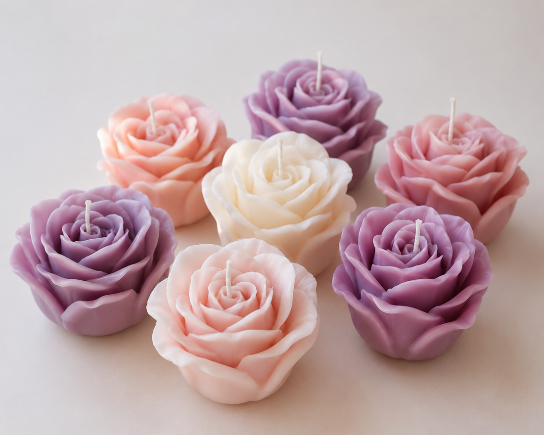 Luxury Handmade Rose Flower Candles | Scented Floral Wax Candles for Home Decor & Gifts | CandleCrew