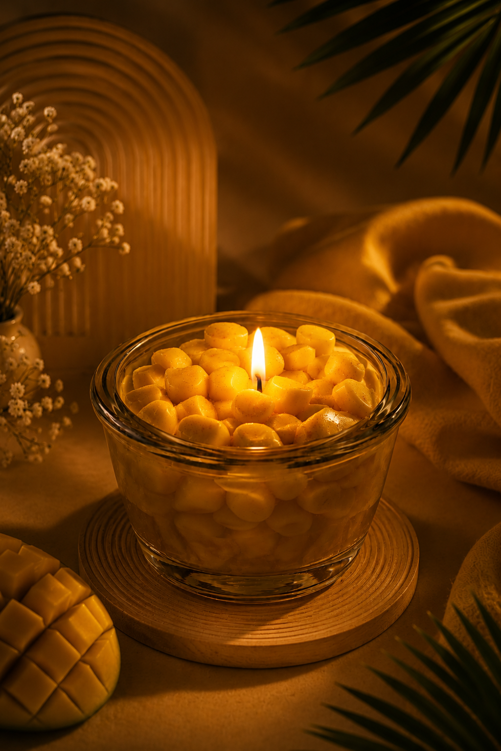 Mango Delight Glow Candle 🥭✨ | Luxury Handcrafted Dessert Candle by CandleCrew