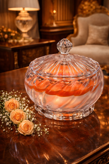 Luxury Crystal Jar Gel Layered Candle | Handmade Scented Floral Candle | Premium Home Decor Candle by CandleCrew