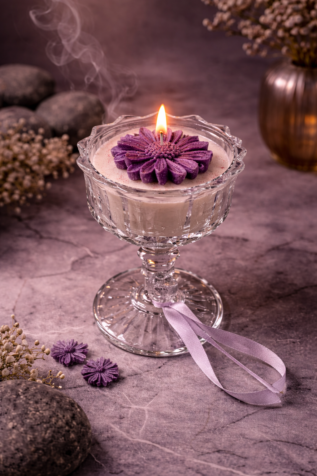Luxury Lavender Bloom Candle | Handcrafted Elegance by CandleCrew
