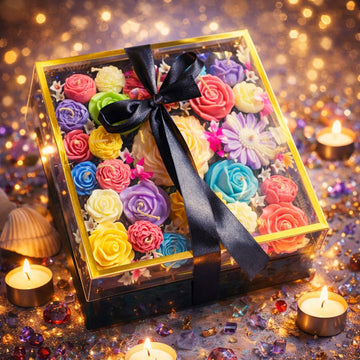 Candle Crew Luxury Handmade Scented Candle Flower Box | Artisan Floral Candle Gift Set