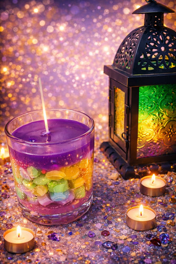 Luxury Candy-Inspired Handmade Scented Candle | Colorful Glass Jar Candle by Candel Crew
