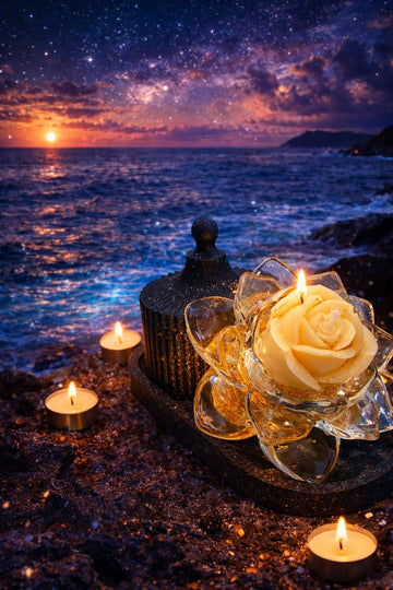 Luxury Rose Gel Candle in Glass Jar | Handmade Floral Gel Candle by Candle Crew